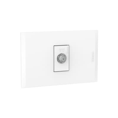 Toma tv tipo F BTICINO AH2152E1B · blanco con placa blanco
