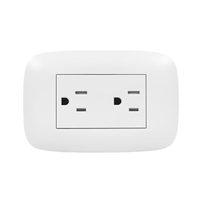 Tomacorriente duplex BTICINO AP1228 · 2P+T 15A/250V DOMINO sencia