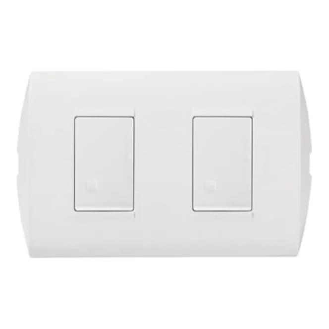 Interruptor doble unipolar BTICINO AE2200EB · 10A 250V modus style blanco ticin