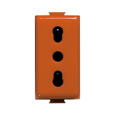 Tomacorriente bipaso BTICINO A5180A · 10/16A 250V 1 módulo naranja Matix