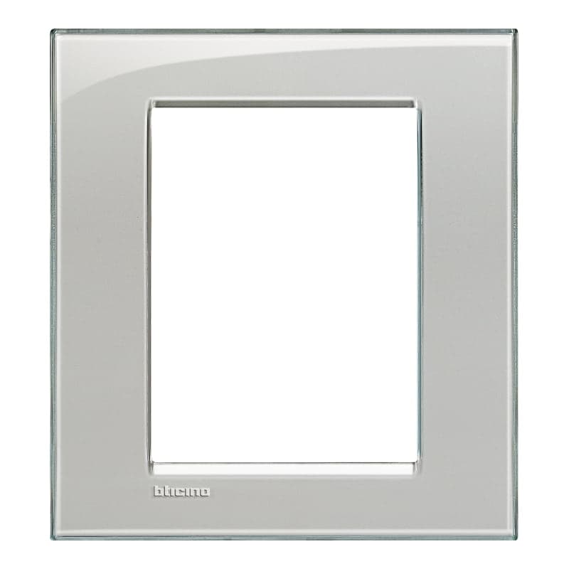 Placa tecnopolimero BTICINO LNA4826KG · 3+3 mod. LIVING-LIGHT rectangular gris hielo