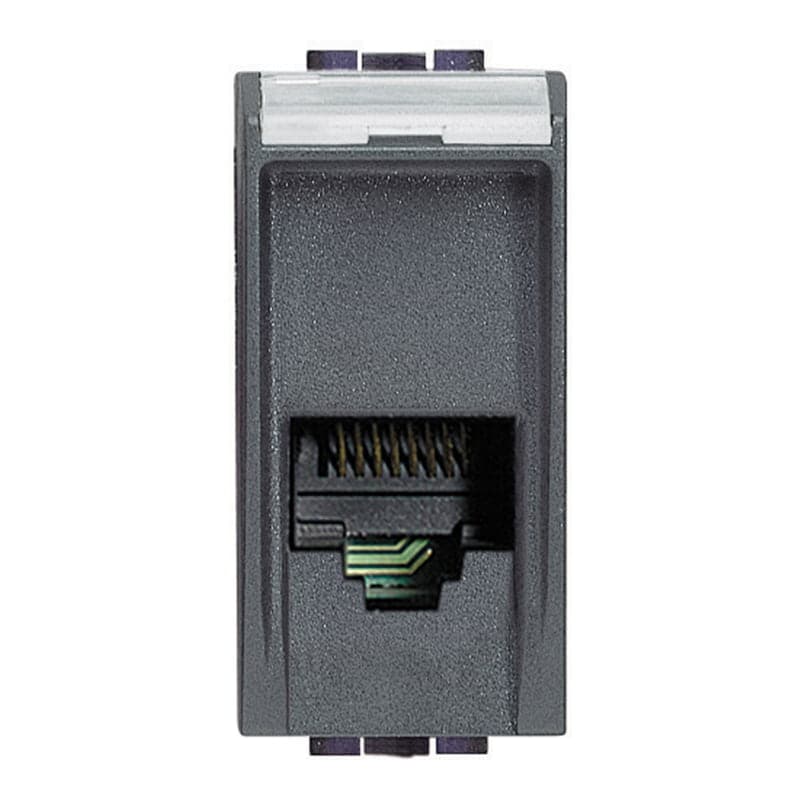 Conector BTICINO L4258/11N · telef. 1MOD 2 pares tipo RJ11 LIVING-LIGHT antracita