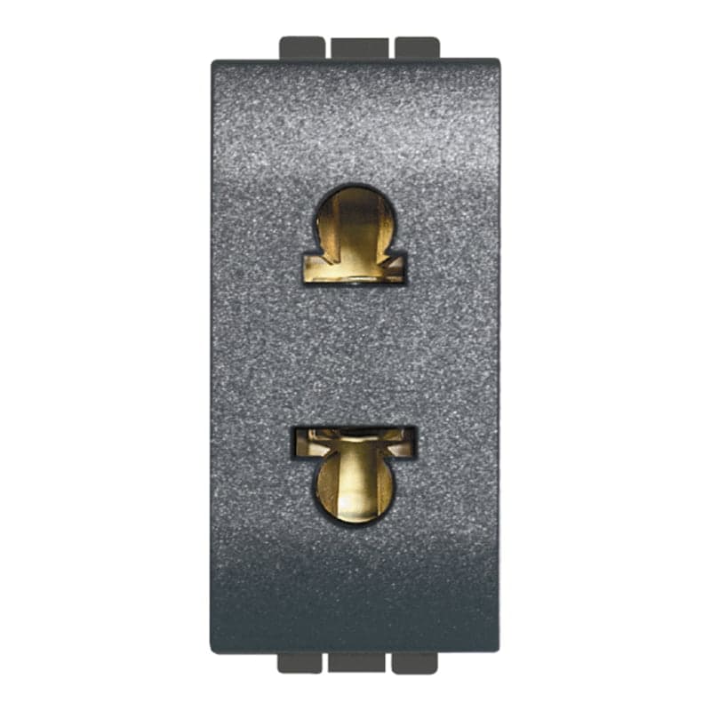 Toma universal BTICINO L4125S · 2x16A 250V 1MOD.5mm LIVING-LIGHT antracita