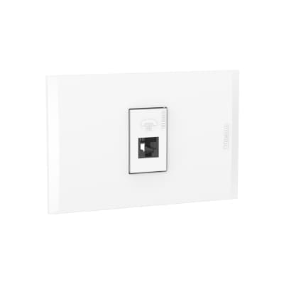 Toma telefonica BTICINO AH2082EB · RJ-11 blanco con placa blanco
