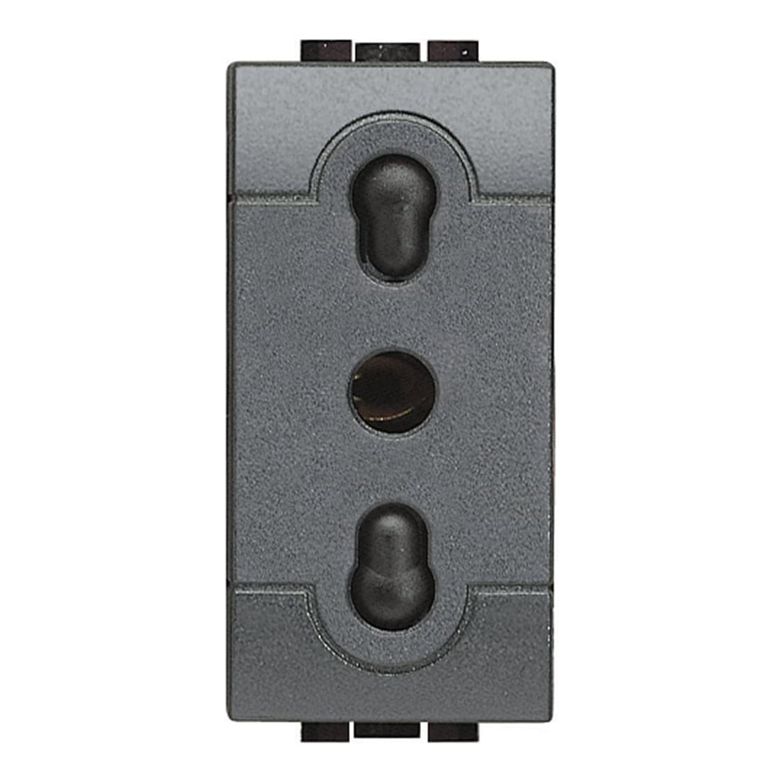 Toma BTICINO L4180 · 2P+T bipaso 16A-250V alveolos protección 5mm 1MOD