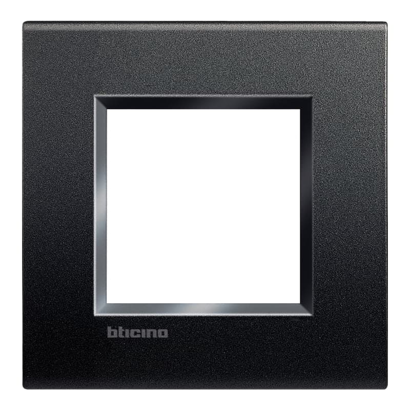 Placa tecnopolimero BTICINO LNA4802AR · 2 mod. LIVING-LIGHT rectangular antracita