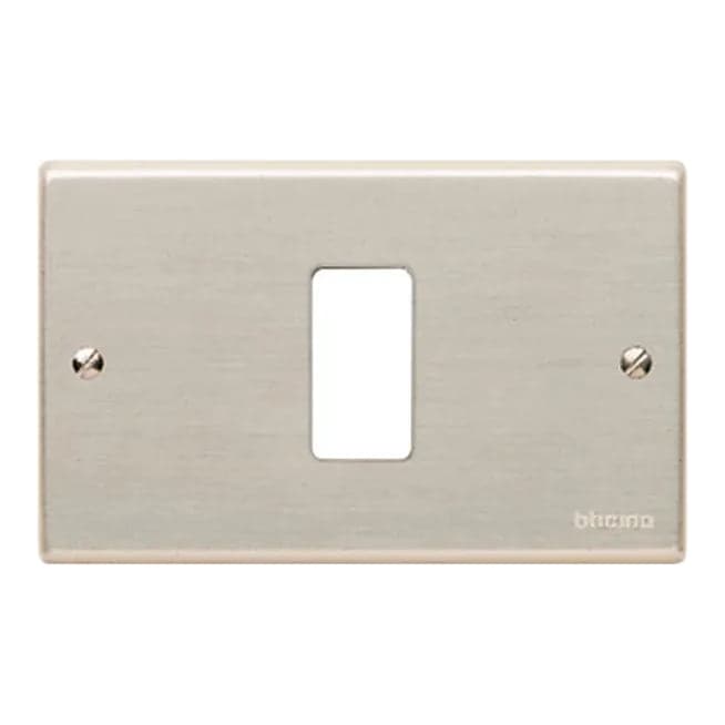 Placa alum BTICINO 503/1SR · 1 cav. MAGIC con torn. con soporte