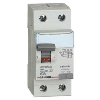Interruptor diferencial BTICINO G7230AC63 · 2P 63A 30mA 230V new salvavita DIN