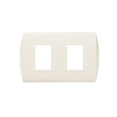 Placa BTICINO AE5S2EM · 2 módulos con soporte marfil modus style