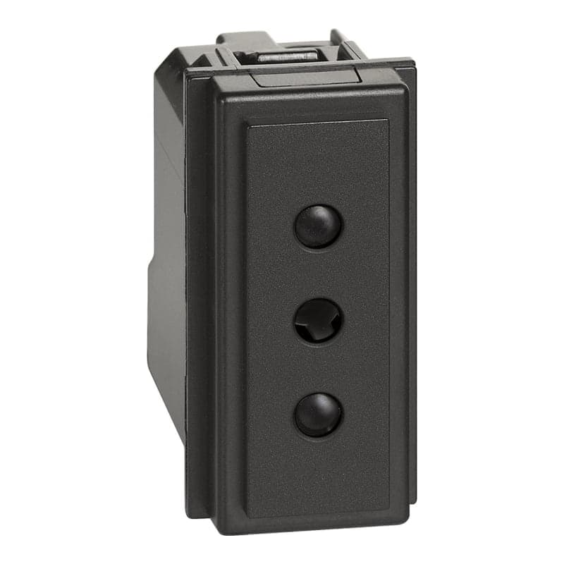 Toma redonda BTICINO KG4113 · 2P+T 10A negro LIVING now