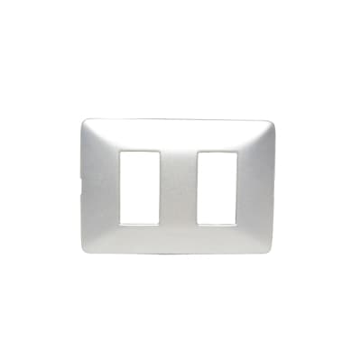PLACA+SOPORTE BTICINO AM503SM2AL · 2 mod. alum. natural
