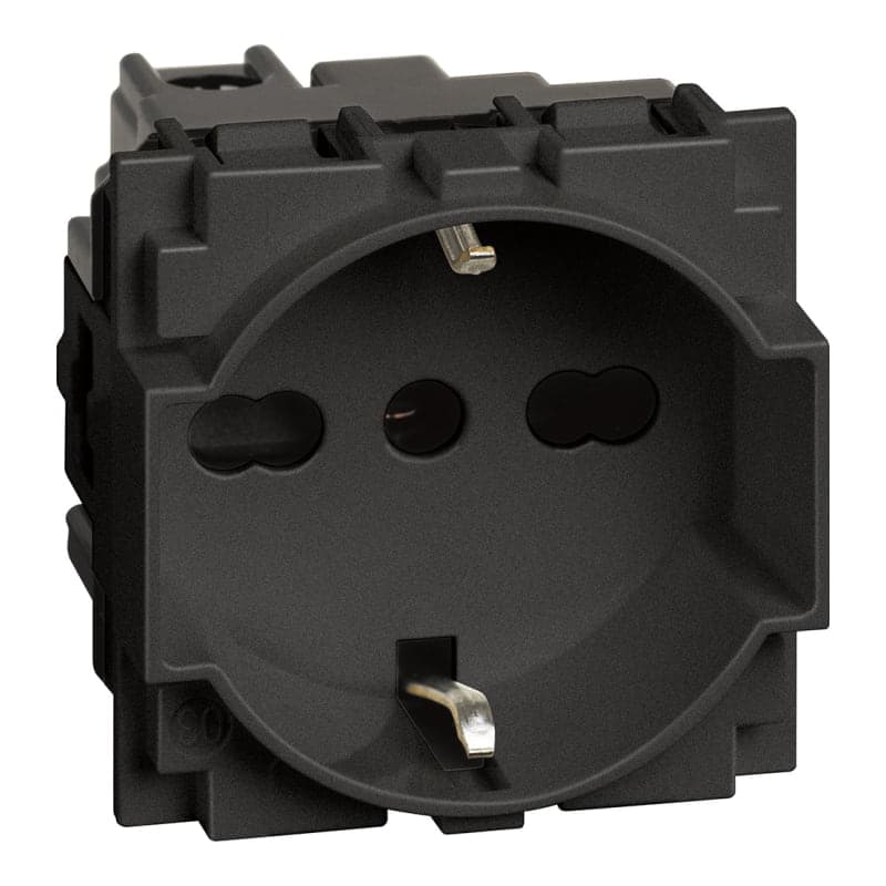 Toma schuko BTICINO KG4140A16 · 10/16A negro LIVING now