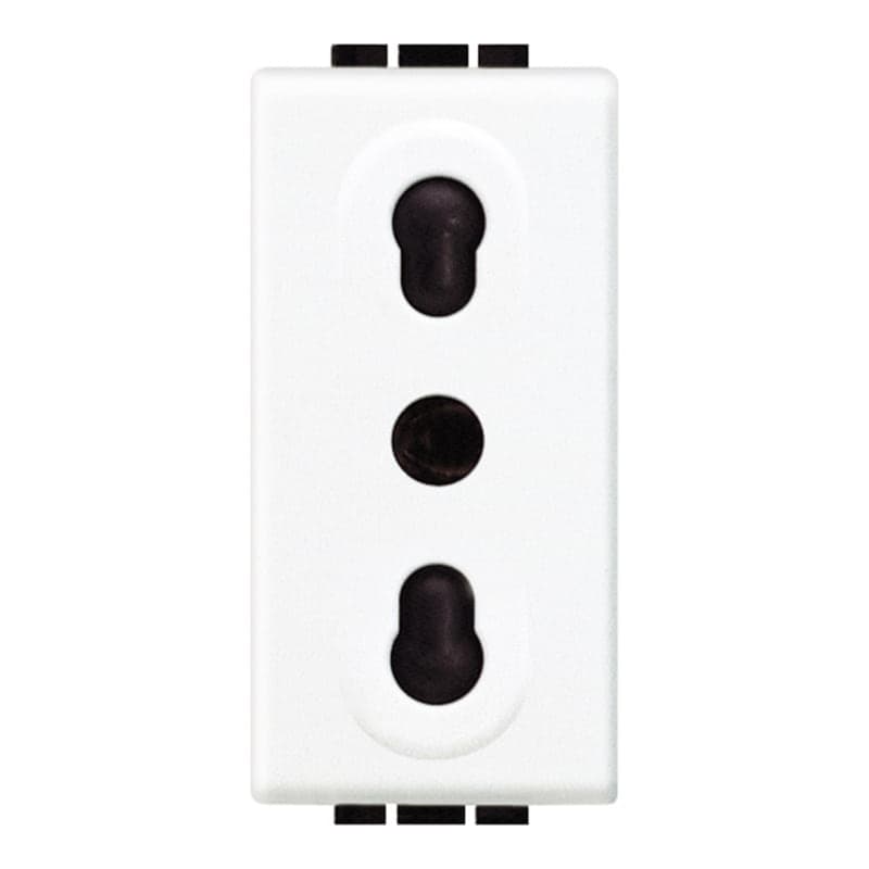 Dado tomacorriente bipaso BTICINO N4180 · 2P+T 10A LIVING-LIGHT