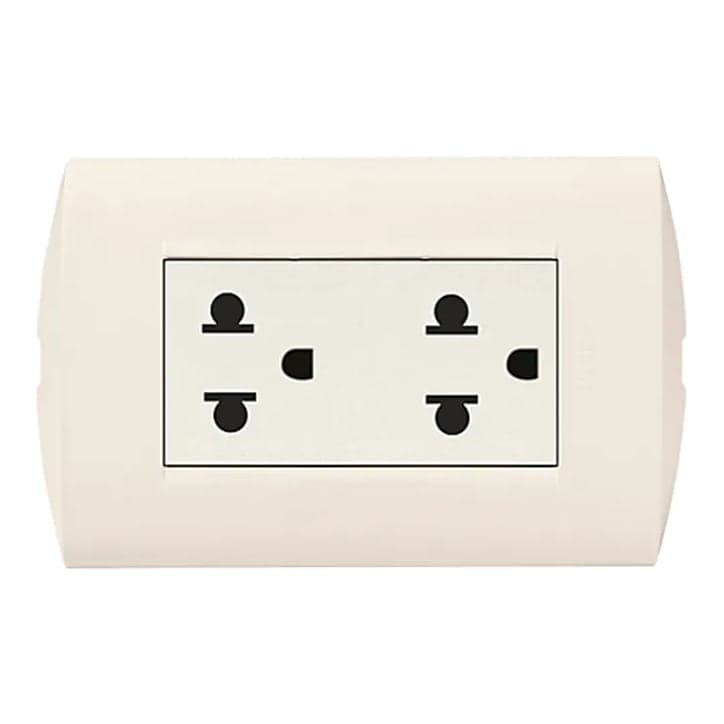 Tomacorriente doble universal BTICINO AE2212EMT · 2P+T 16 250VAC modus style ma