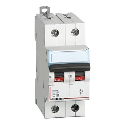 Interruptor termomagnético BTICINO FN820YC10 · 2P C10 10/6kA 220/440V C DIN btdin
