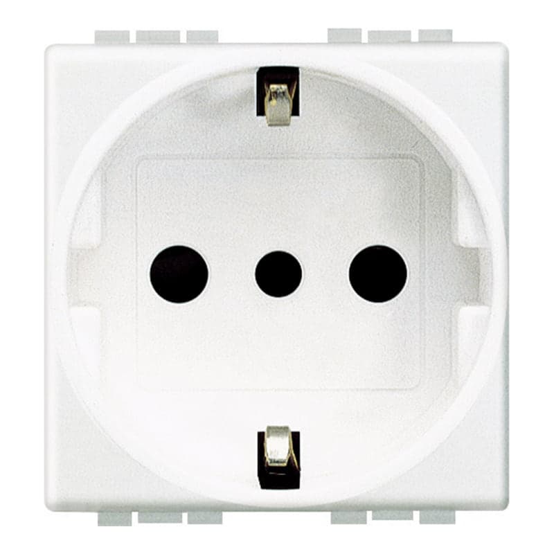 Dado tomacorriente LIVING-LIGHT BTICINO N4140 · 2P+T schuko 16A 2MOD