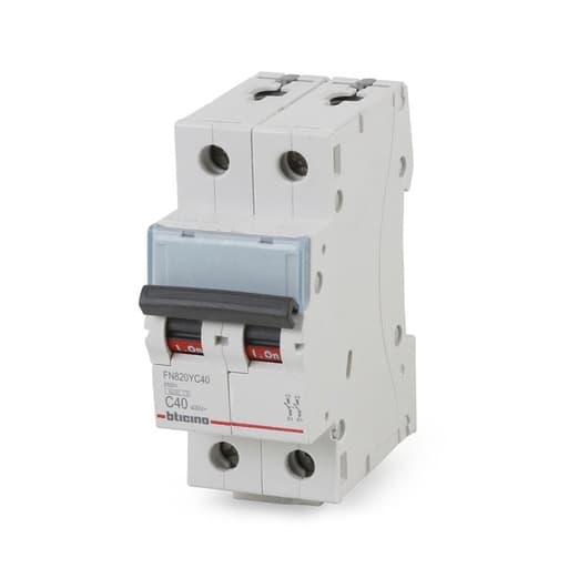Interruptor termomagnético BTICINO FN820YC40 · 2P C40 10/6kA 220/440V C DIN btdin