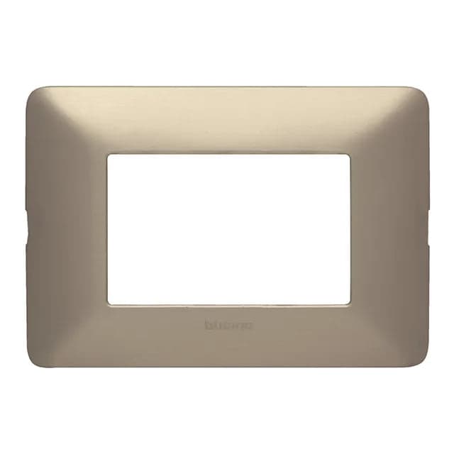 PLACA+SOPORTE BTICINO AM503SM3CH · 3 mod. aluminio chamgpane