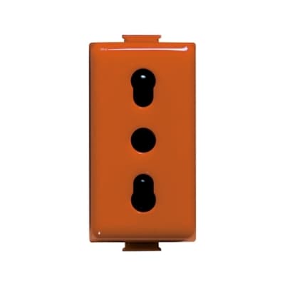Tomacorriente bipaso BTICINO J4180O · 10/16A 250V 1 módulo naranja MatixGo