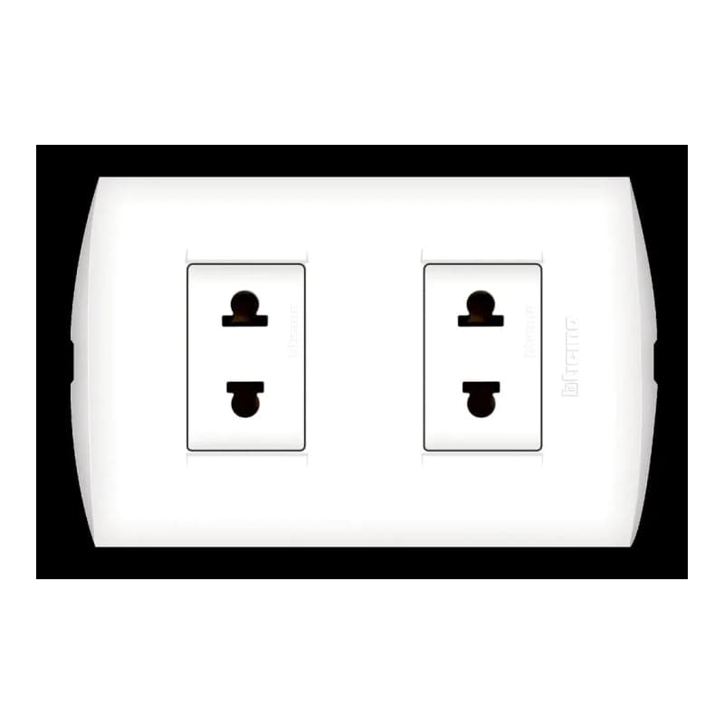 Tomacorriente doble BTICINO AE2212EB · 2P. universal modus style blanco