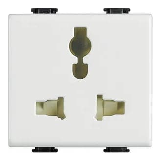 Tomacorriente BTICINO AM5039 · 2P+T multisocket 2 mod. MÀTIX blanco
