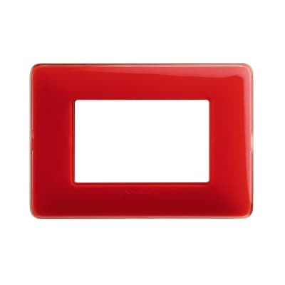 Placa de tecnopolímero BTICINO AM4803CRD · 3 módulos coral Matix