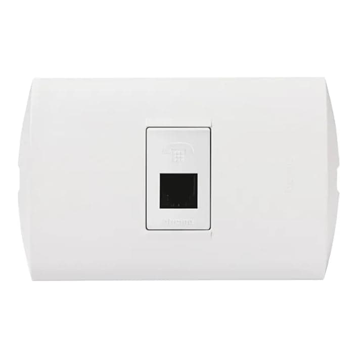 Toma BTICINO AE2082EB · telf. RJ11 modus style blanco