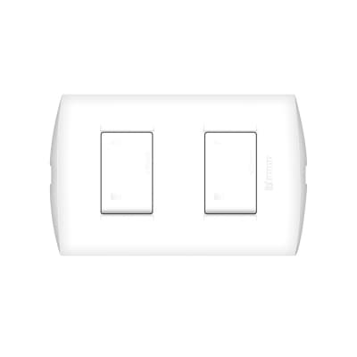 Interruptor doble BTICINO AE2201EB · 3 vías 10A 250V modus style blanco