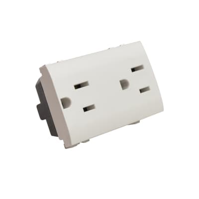 Tomacorriente americano duplex BTICINO N4188S · 2P+T 15A-127/250V LIVING-LIGHT blanco
