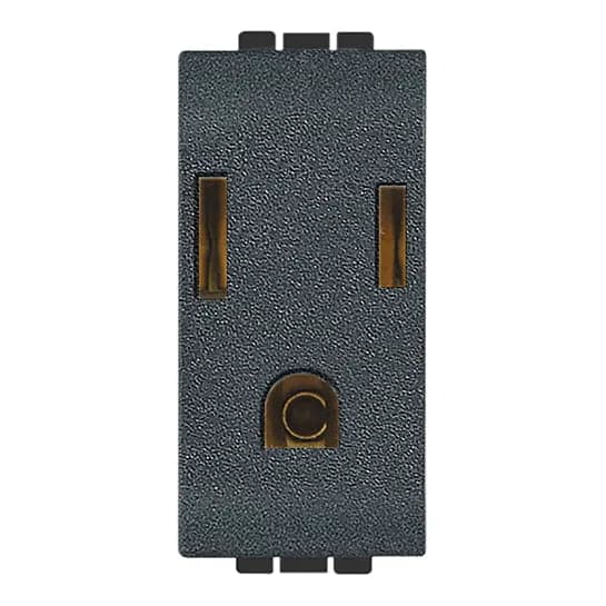 Toma americano BTICINO L4129S · 2P + T 15A. 127/277V. 1 mod. LIVING- LIGHT antracita
