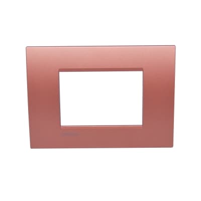 Placa metal BTICINO LNA4803RK · 3 módulos rectangular ladrillo Living-Light