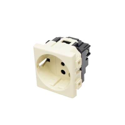 Tomacorriente tipo schuko BTICINO A5440/3 · 2P+T 10/16A-250V 2 mod. MATIX marfil