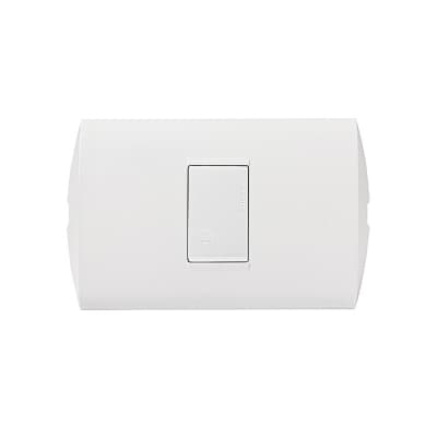 Pulsador timbre BTICINO AE2102EB · 10A 220V blanca con placa blanca modus style