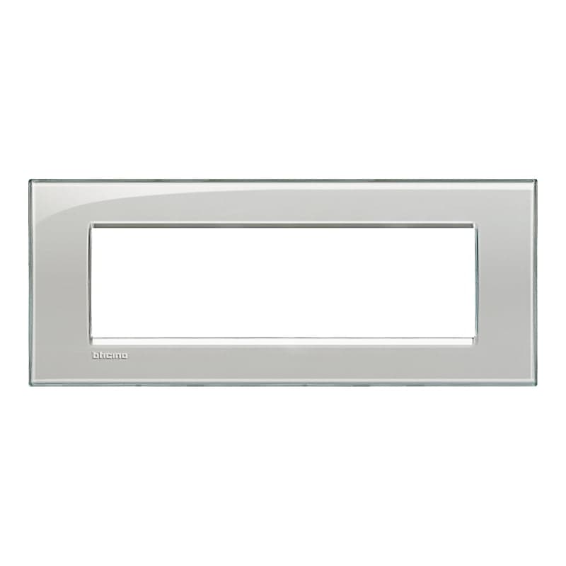Placa tecnopolimero BTICINO LNA4807KG · 7 mod. LIVING-LIGHT rectangular gris hielo
