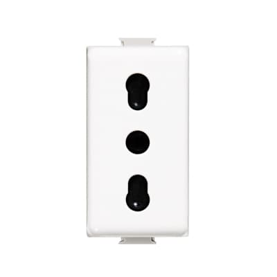 Dado tomacorriente BTICINO AM5180 · 2P + T 10/16A 250VAC MATIX blanco