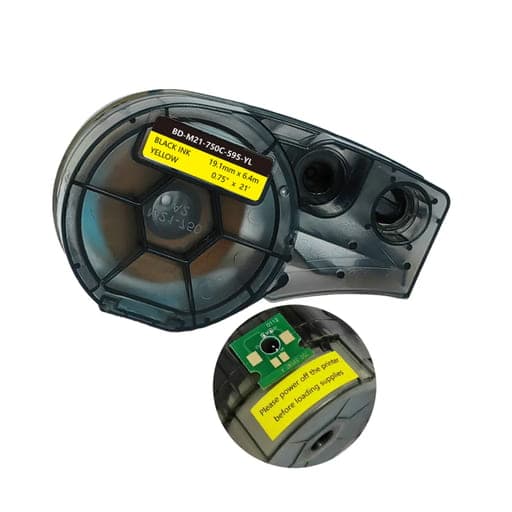 Cinta para rotulador brady BYZ BD-M21-750C-595-YL · 19.05mm x 6.4 m - color amarillo