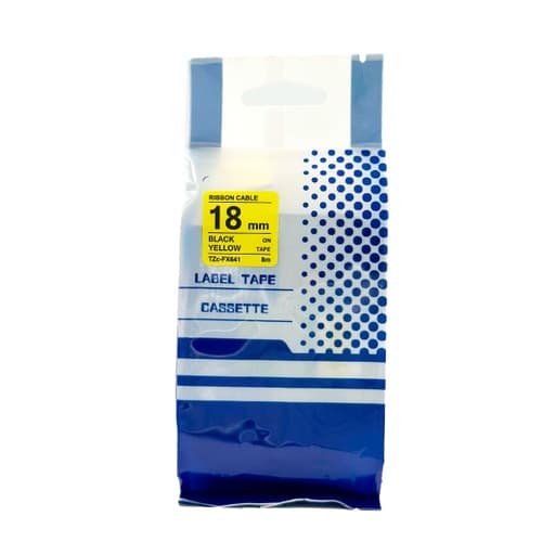 Cinta flexible para rotulador Brother BYZ TZc-FX641 · 18mm X 8M amarillo