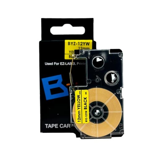 Cinta para rotulador casio BYZ BYZ-12YW · 12mm X 8M amarillo