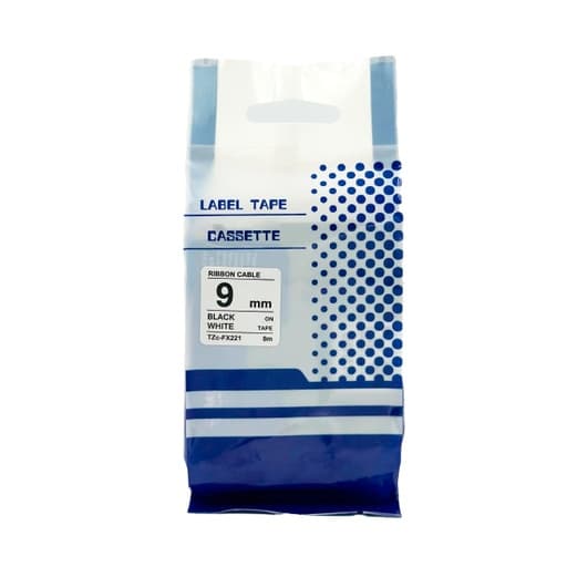 Cinta flexible para rotulador Brother BYZ TZc-FX221 · 9mm X 8M blanco