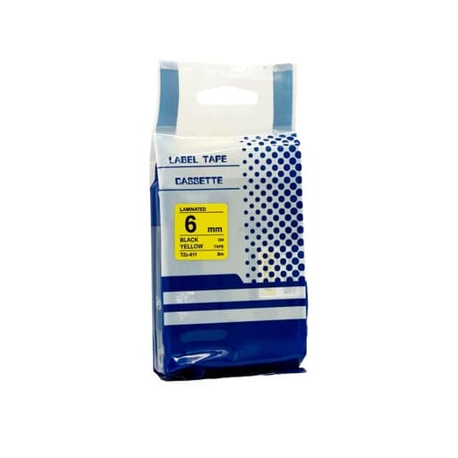 Cinta para rotulador Brother BYZ TZc-611 · 6mm X 8M amarillo