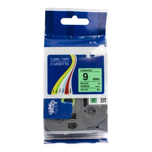 Cinta para rotulador Brother BYZ Tzc-721 · 9mm X 8M verde