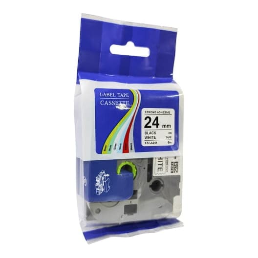 Cinta para rotulador Brother BYZ TZC-S251 · 24mm X 8M blanco con pegamento industrial