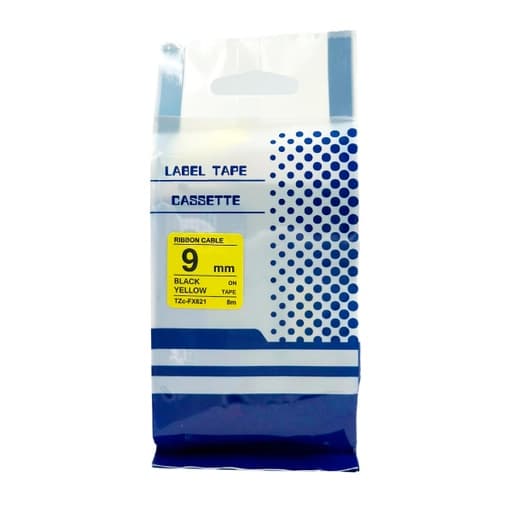 Cinta flexible para rotulador Brother BYZ TZc-FX621 · 9mm X 8M amarillo
