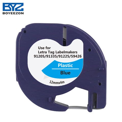 Cinta para rotulador dymo BYZ 91205 · 12mm X 4M plástica azul