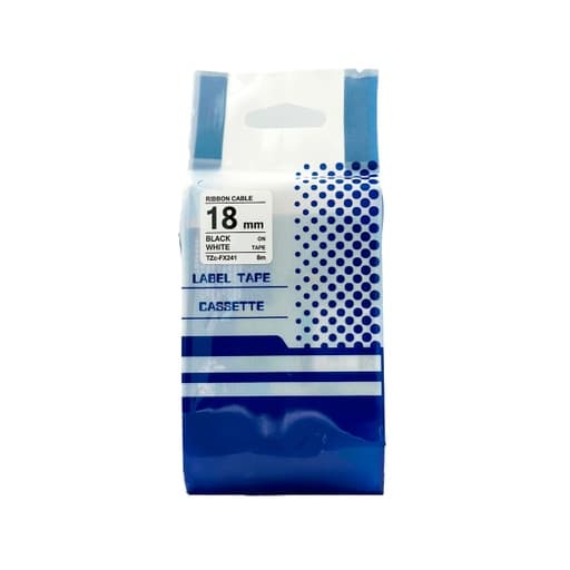 Cinta flexible para rotulador Brother BYZ TZc-FX241 · 18mm X 8M blanco