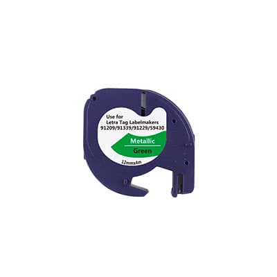 Cinta para rotulador dymo BYZ 91209 · 12mm X 4M plástica verde metálico