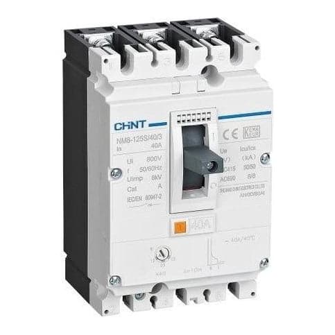 Interruptor de caja moldeada CHINT NM8-125S/32/3 · 3P regulable 25.6-32A 50kA 415VAC Nm8 (0.8-1 In)