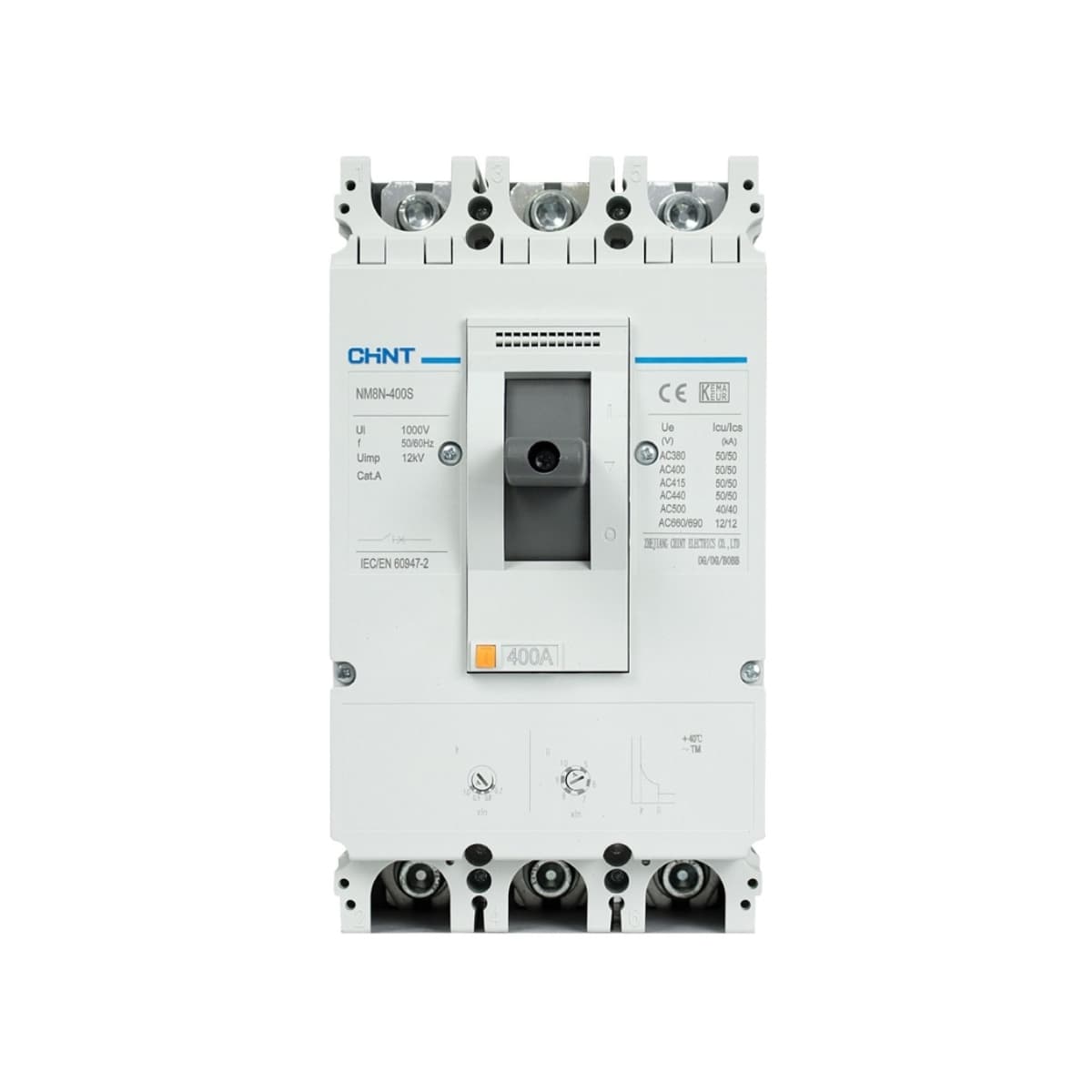 Interruptor de caja moldeada regulable CHINT NM8N-400S · 3P regulable 280–400A
