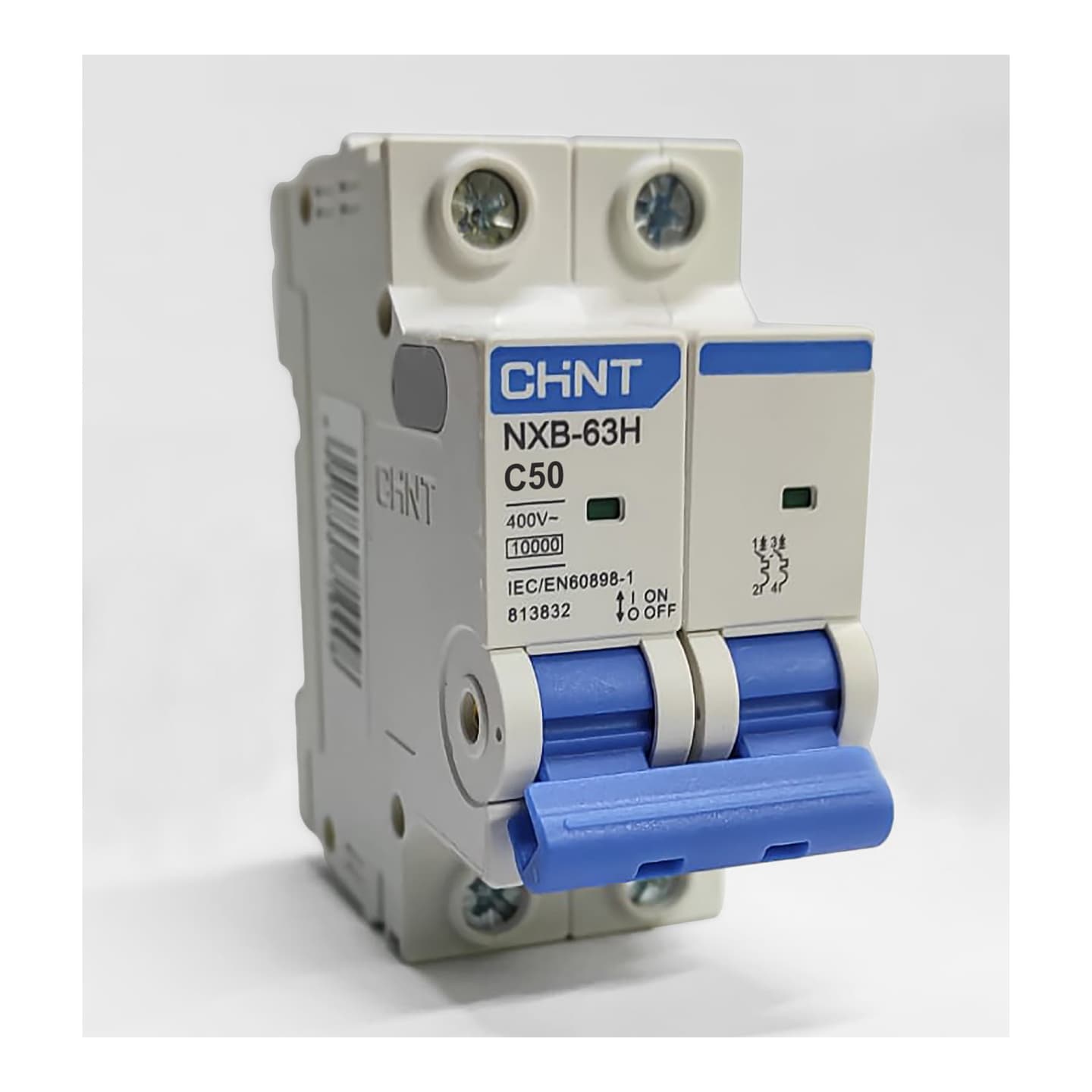 Interruptor termomagnético CHINT NXB-63H · 2P 50A curva C 10kA (NXB-63H-2P-C50)