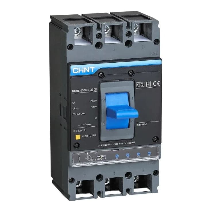 Imagen referencial de la serie: Interruptor de caja moldeada regulable CHINT NXMS-1000S · 3P regulable 400–800A 50kA 380V (NXMS-1000S-800A)